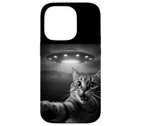 Funny Cat Selfie with Alien UFO Encounter Fun for Boys Girls Coque pour iPhone 14 Pro