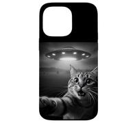 Funny Cat Selfie with Alien UFO Encounter Fun for Boys Girls Coque pour iPhone 14 Pro Max