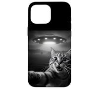Funny Cat Selfie with Alien UFO Encounter Fun for Boys Girls Coque pour iPhone 16 Pro Max
