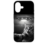 Funny Cat Selfie with Alien UFO Encounter Fun for Boys Girls Coque pour iPhone 17