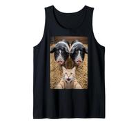 Funny Cat Selfie with Pigs Design - Cute Animal Pig Lovers Débardeur