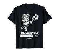 Funny Cat Soccer Skills Loading Kitty Play Mom Kids T-Shirt