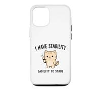 Funny Cat Stability Humour Cute Kitten Meme Satire Parodie Coque pour iPhone 12/12 Pro