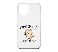Funny Cat Stability Humour Cute Kitten Meme Satire Parodie Coque pour iPhone 12 Mini