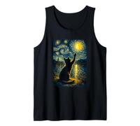 Funny Cat Starry Night Van Gogh Art Men Women Kids Débardeur