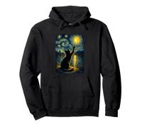 Funny Cat Starry Night Van Gogh Art Men Women Kids Sweat à Capuche