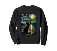 Funny Cat Starry Night Van Gogh Art Men Women Kids Sweatshirt