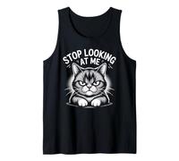 Funny Cat Stop Looking at Me for Cat Lovers Humour Débardeur