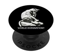 Funny Cat The Thinker World Domination ? PopSockets PopGrip Adhésif