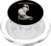 Funny Cat The Thinker World Domination ? PopSockets PopGrip pour MagSafe