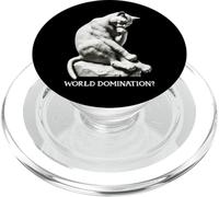 Funny Cat The Thinker World Domination ? PopSockets PopGrip pour MagSafe