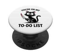 Funny Cat Tu es sur ma liste de choses à faire Cat Lover 03 PopSockets PopGrip Adhésif