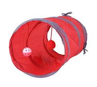 Funny Cat Tunnel Jouet Premium Kitty Cat Tunnel Tube Jouet Fun Kitty Tunnel pour Jouer à Cacher Jeu avec Peluche Balle[Rouge] Jouets