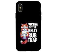 Funny Cat Victim of The Belly Rub Trap Kitten Joke Coque pour iPhone X/XS