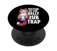 Funny Cat Victim of The Belly Rub Trap Kitten Joke PopSockets PopGrip Adhésif