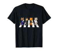Funny Cat Walking on The Street Feline Lover Design T-Shirt