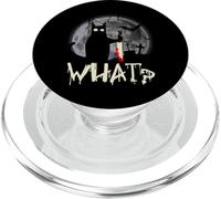 Funny Cat What? Murderous Black Cat with Knife Halloween PopSockets PopGrip pour MagSafe