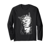 Funny Cat Y2K Design rétro Demi-Teinte Manche Longue