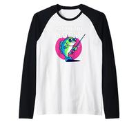 Funny Catch The Big One Fishing Fish Manche Raglan