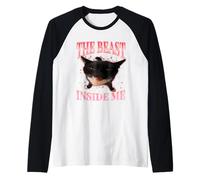 Funny Cats Humour The Beast Inside Me Cute Silly Cat Meme Manche Raglan