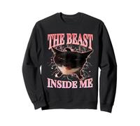 Funny Cats Humour The Beast Inside Me Cute Silly Cat Meme Sweatshirt