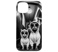 Funny Cats in Hoodies Lunettes de Soleil à Verres Fisheye Coque pour iPhone 13