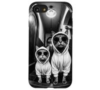 Funny Cats in Hoodies Lunettes de Soleil à Verres Fisheye Coque pour iPhone SE (2020) / 7/8