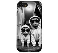 Funny Cats in Hoodies Lunettes de Soleil Verres Fisheye Chaton Coque pour iPhone SE (2020) / 7/8