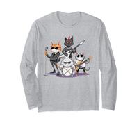 Funny Cats Rock'n Roll - Rock Cat Band, Garçons Filles Enfants Manche Longue