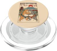 Funny Cats Sumo Wrestling Art Japonais Anime Ukiyo-e Graphic PopSockets PopGrip pour MagSafe
