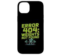 Funny Caution Error 404 Funny Gym Blagues Poids introuvables Coque pour iPhone 14 Plus