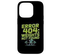 Funny Caution Error 404 Funny Gym Blagues Poids introuvables Coque pour iPhone 14 Pro
