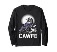 Funny Cawfe Crow Saying Coffee Pun Humour Matin Blague Maman Manche Longue