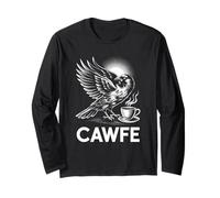 Funny Cawfe Crow Saying Coffee Pun Humour Matin Blague Maman Manche Longue
