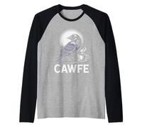 Funny Cawfe Crow Saying Coffee Pun Humour Matin Blague Maman Manche Raglan
