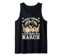 Funny Champagne Birthday Gnomes for Women are Born in March Débardeur