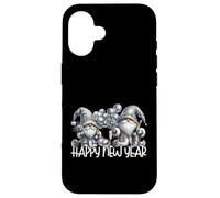 Funny Champagne Drinking GNOME Couple Happy New Year Party Coque pour iPhone 16