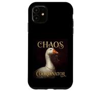 Funny Chaos Coordinator Goose Royal Portrait Baroque Paint Coque pour iPhone 11