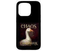 Funny Chaos Coordinator Goose Royal Portrait Baroque Paint Coque pour iPhone 15 Pro