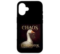 Funny Chaos Coordinator Goose Royal Portrait Baroque Paint Coque pour iPhone 16