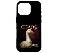 Funny Chaos Coordinator Goose Royal Portrait Baroque Paint Coque pour iPhone 16 Pro