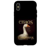 Funny Chaos Coordinator Goose Royal Portrait Baroque Paint Coque pour iPhone X/XS