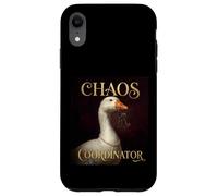 Funny Chaos Coordinator Goose Royal Portrait Baroque Paint Coque pour iPhone XR