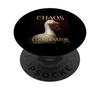 Funny Chaos Coordinator Goose Royal Portrait Baroque Paint PopSockets PopGrip Adhésif