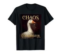 Funny Chaos Coordinator Goose Royal Portrait Baroque Paint T-Shirt