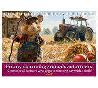 Funny charming animals as farmers (Desk Calendar 2026 DIN A5 landscape), CALVENDO 12 Month DeskCalendar: A funny calendar with animals in a farmer outfit