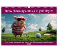 Funny charming animals as golf players (Wall Calendar 2026 DIN A3 landscape), CALVENDO 12 Month Wall Calendar: Enjoy funny animals in golfer's poses