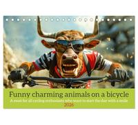 Funny charming animals on a bicycle (Desk Calendar 2026 DIN A5 landscape), CALVENDO 12 Month DeskCalendar: A must for all cycling enthusiasts who want to start the day with a smile