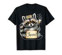 Funny Cheers to The New Year 2026 Raton Laveur Buvant du Champagne T-Shirt