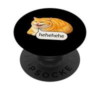 Funny Cheesy Cat Smile Meme Silly Weird Chubby Cat Face PopSockets PopGrip Adhésif